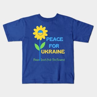 Peace For Ukraine, a nostalgic sunflower hippie message Kids T-Shirt